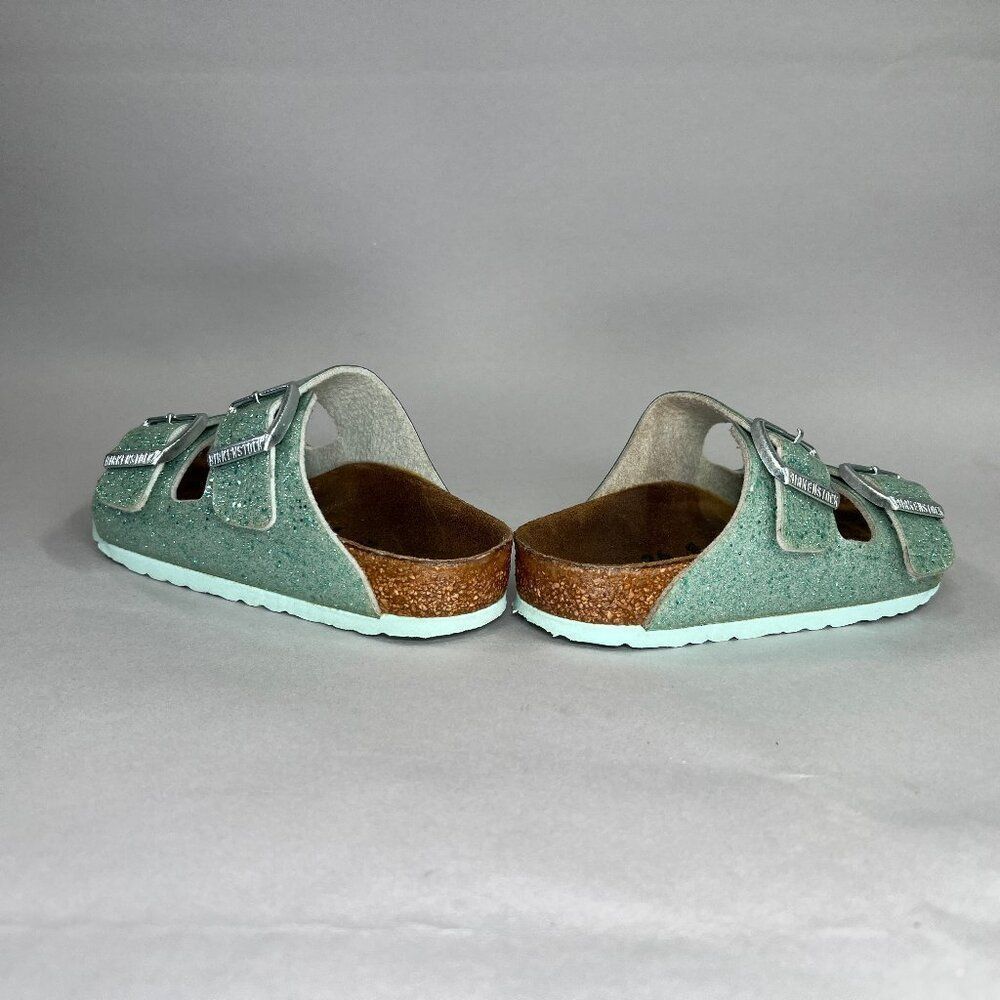 Birkenstock Arizona Sandals Little Girls Size 8.5 Sparkly Turquoise Buckle Slide - Picture 6 of 12